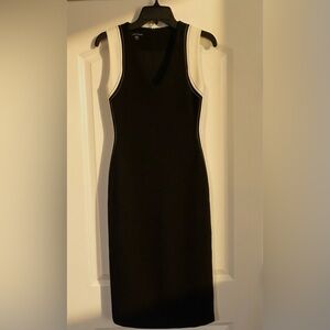 Judith & Charles Avellino Chic Black and White Midi Dress